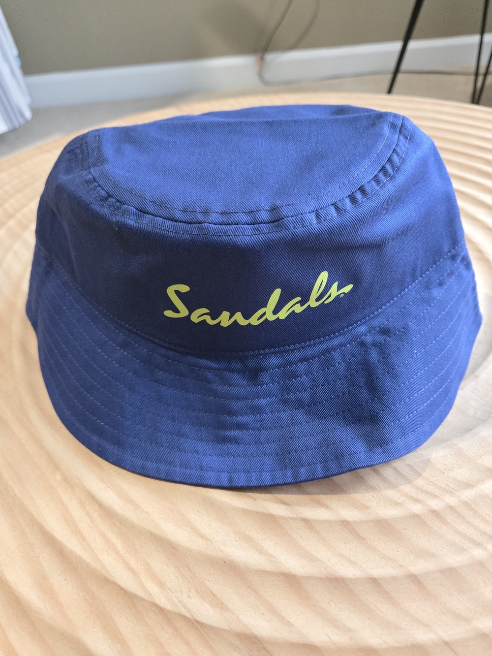 Sandals Resorts Blue Bucket Hat Yellow Script Logo Sun Beach Unisex OS